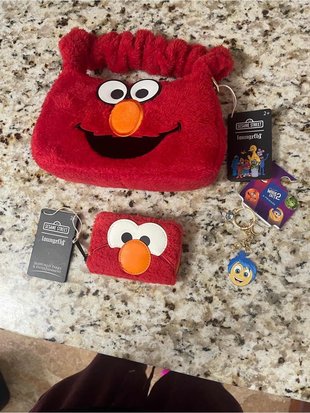 Loungefly Red Elmo Handbag with Matching Wallet and Joy keychain